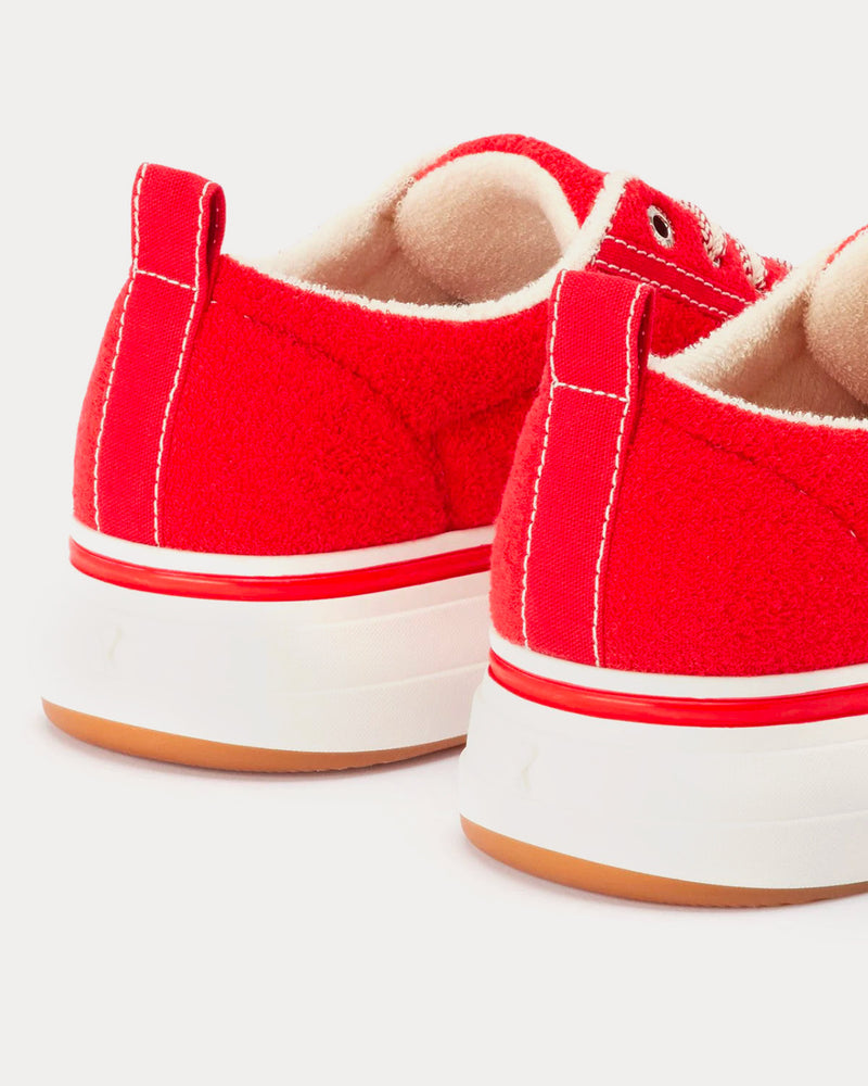Ami Paris 1980 Canvas Red Low Top Sneakers - 3