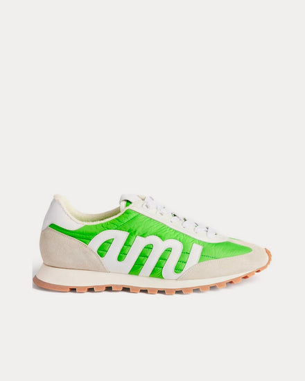 Ami Paris Running White / Green Low Top Sneakers - 1