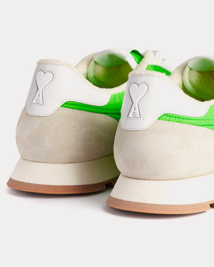 Ami Paris Running White / Green Low Top Sneakers - 4