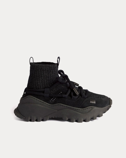 Ami Paris Unisex Otto Black Mid Top Sneakers