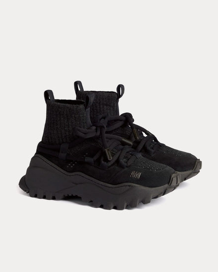 Ami Paris Unisex Otto Black Mid Top Sneakers