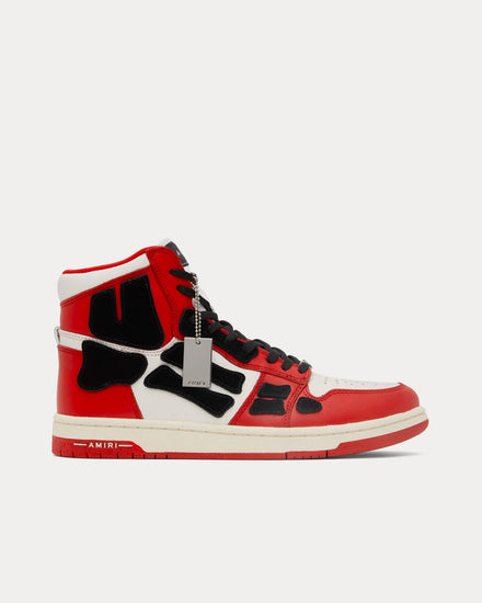 AMIRI Skel-Top Hi Red / White High Top Sneakers - 1