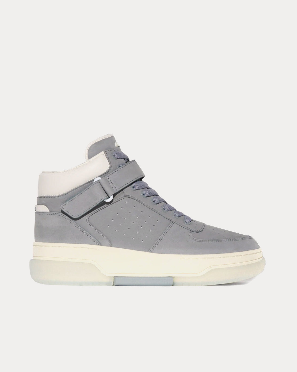 $850 NIB Amiri Stadium Gray Hi Leather Platform High-Top Sneakers Size 48(15) Amiri Amiri Stadium High-Top Sneakers | Grailed main image 4