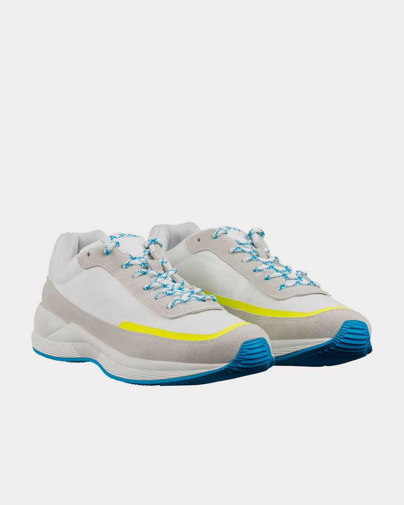 A.P.C. Spencer White & Yellow Low Top Sneakers - 2
