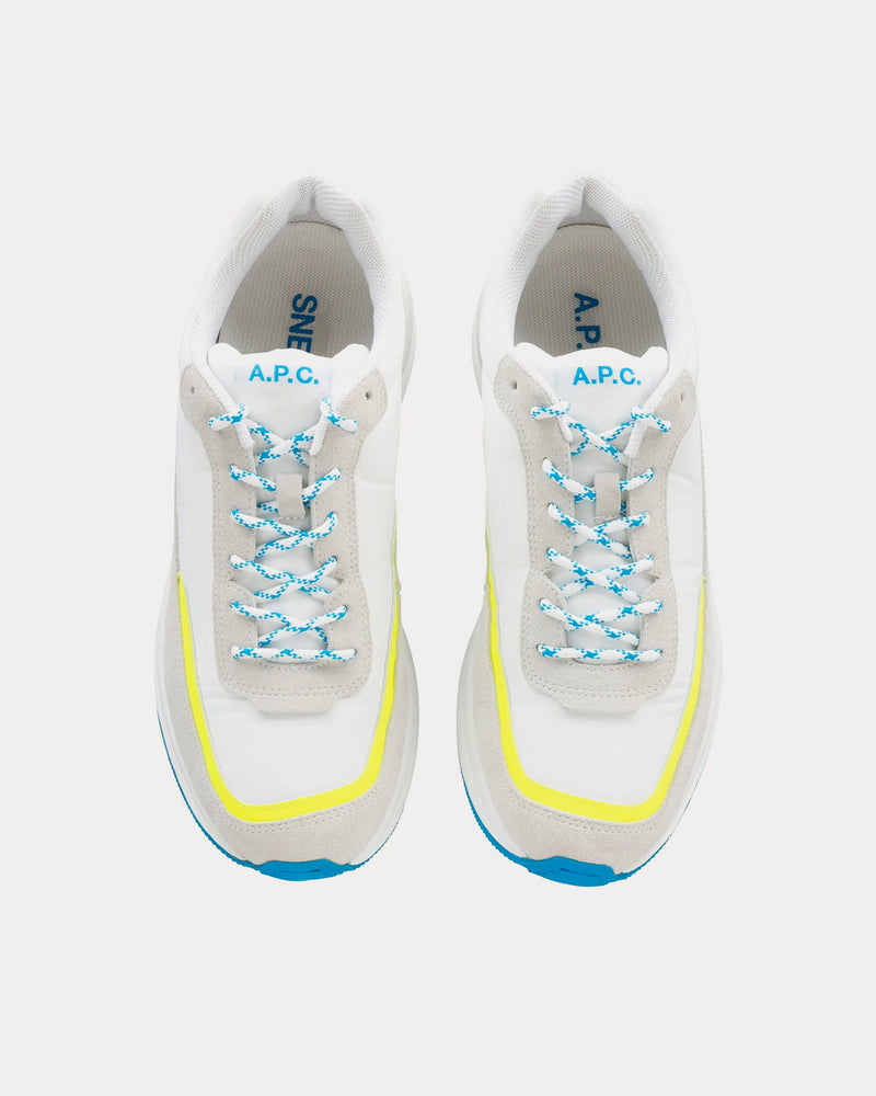 A.P.C. Spencer White & Yellow Low Top Sneakers - 3