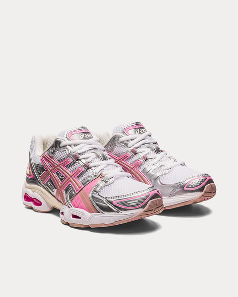Asics Gel-Nimbus 9 White / Pure Silver / Pink Low Top Sneakers