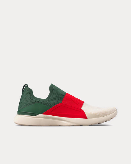 Athletic Propulsion Labs TechLoom Bliss Dark Green / Red / Pristine Running Shoes - 1
