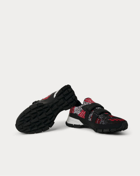 Trail Rubber-Trimmed Mesh  Red low top sneakers