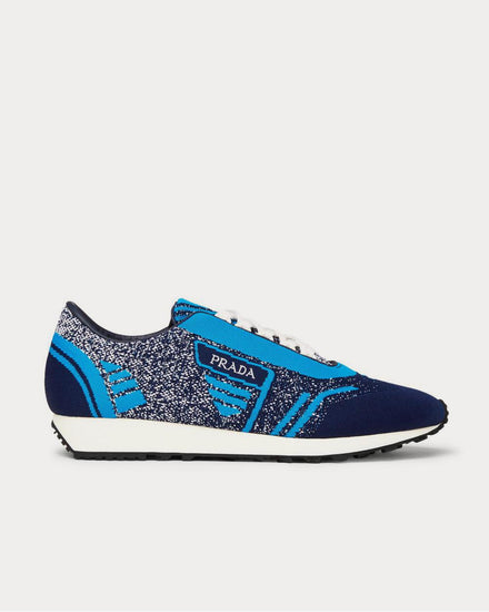 Prada Milano 70 Stretch-Knit  Blue low top sneakers - 1