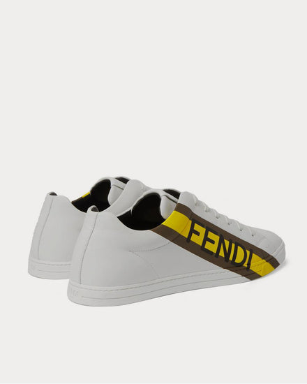 Fendi Logo-Print Leather  White low top sneakers - 3