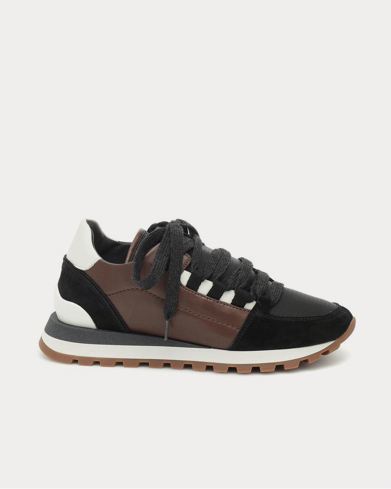 Brunello Cucinelli Suede and leather Black Low Top Sneakers - 1
