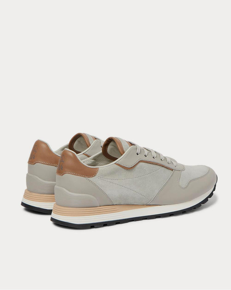 Brunello Cucinelli Suede and Leather  Gray low top sneakers - 3