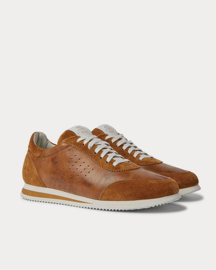 Brunello Cucinelli Leather and Suede  Brown low top sneakers - 2
