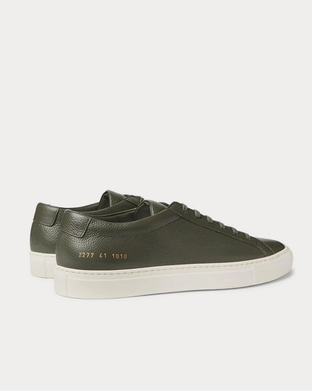 Common Projects Achilles Pebble-Grain Leather  Green low top sneakers - 3