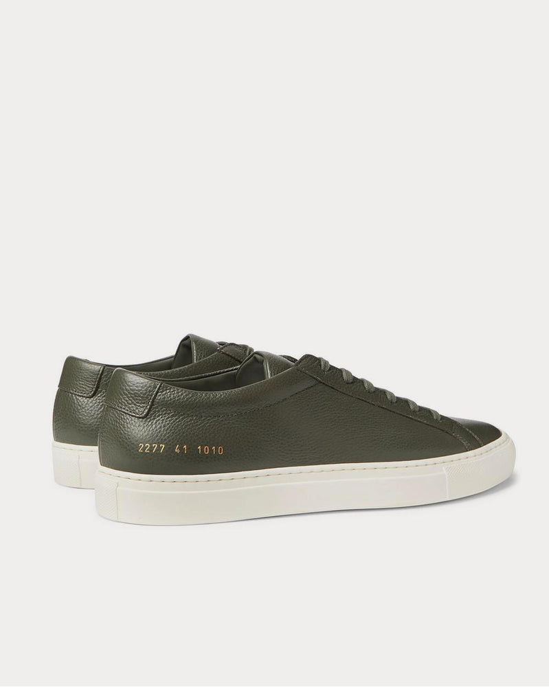 Common Projects Achilles Pebble-Grain Leather  Green low top sneakers - 3