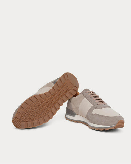 Mr P. Colour-Block Suede  Neutral low top sneakers - 3
