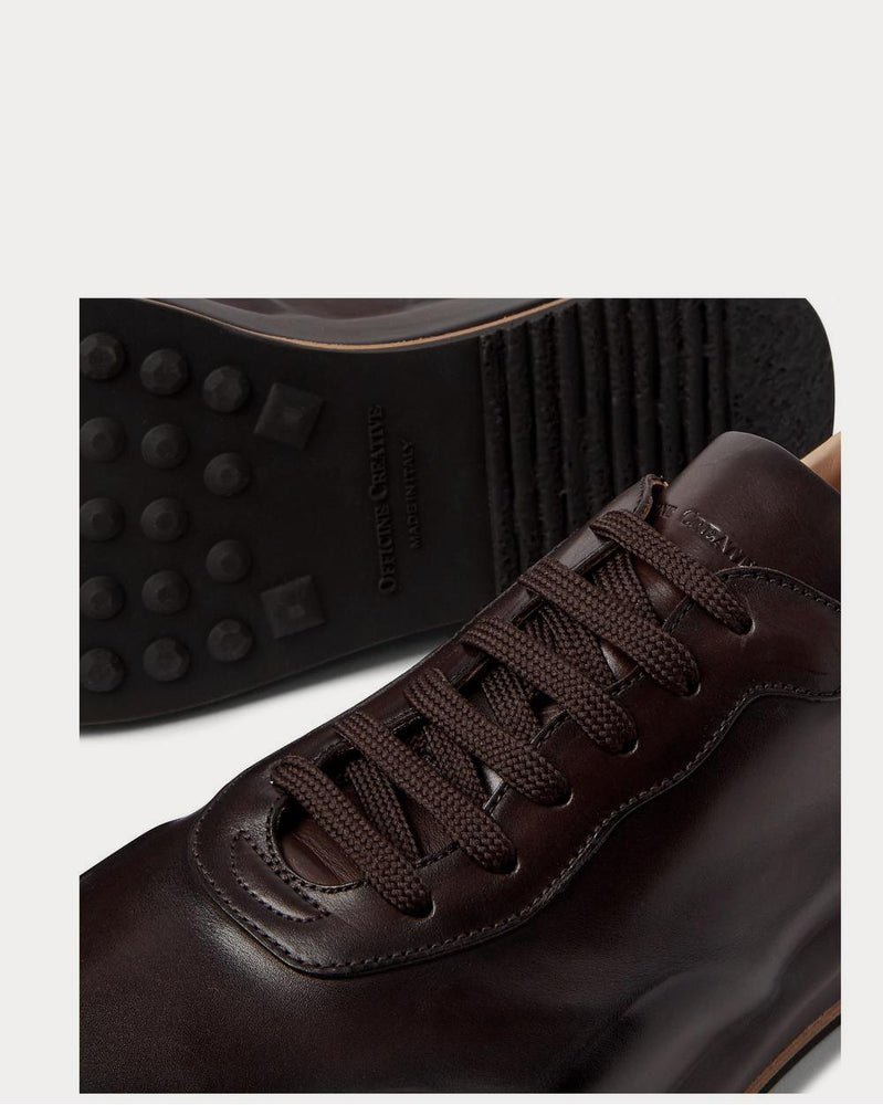 Officine Creative Race Lux Leather  Dark brown low top sneakers - 4