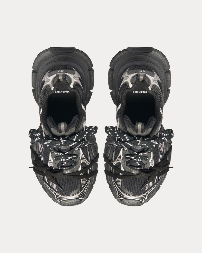 Balenciaga 3XL Mesh & Polyurethane Black Low Top Sneakers - 2