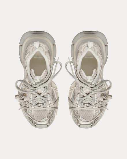 Balenciaga 3XL Mesh & Polyurethane Beige Low Top Sneakers - 2