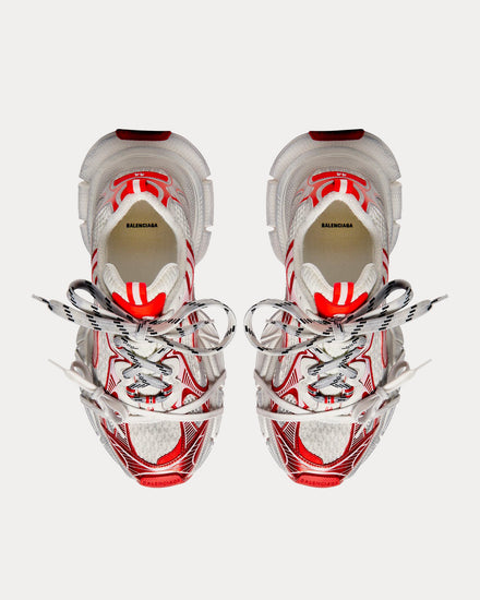 Balenciaga 3XL Mesh & Polyurethane White / Red Low Top Sneakers - 2
