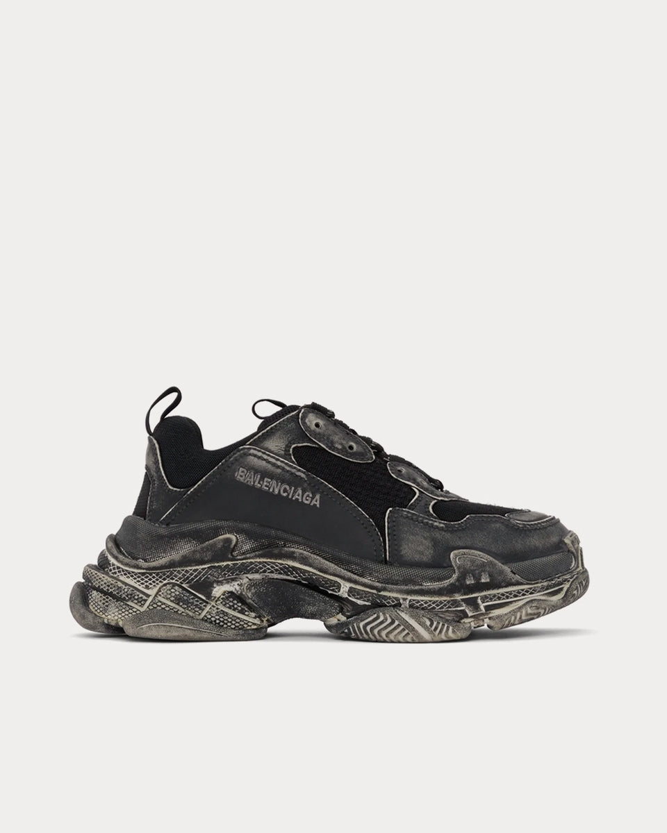 Balenciaga Triple S Faded Black Low Top Sneakers Sneak in Peace