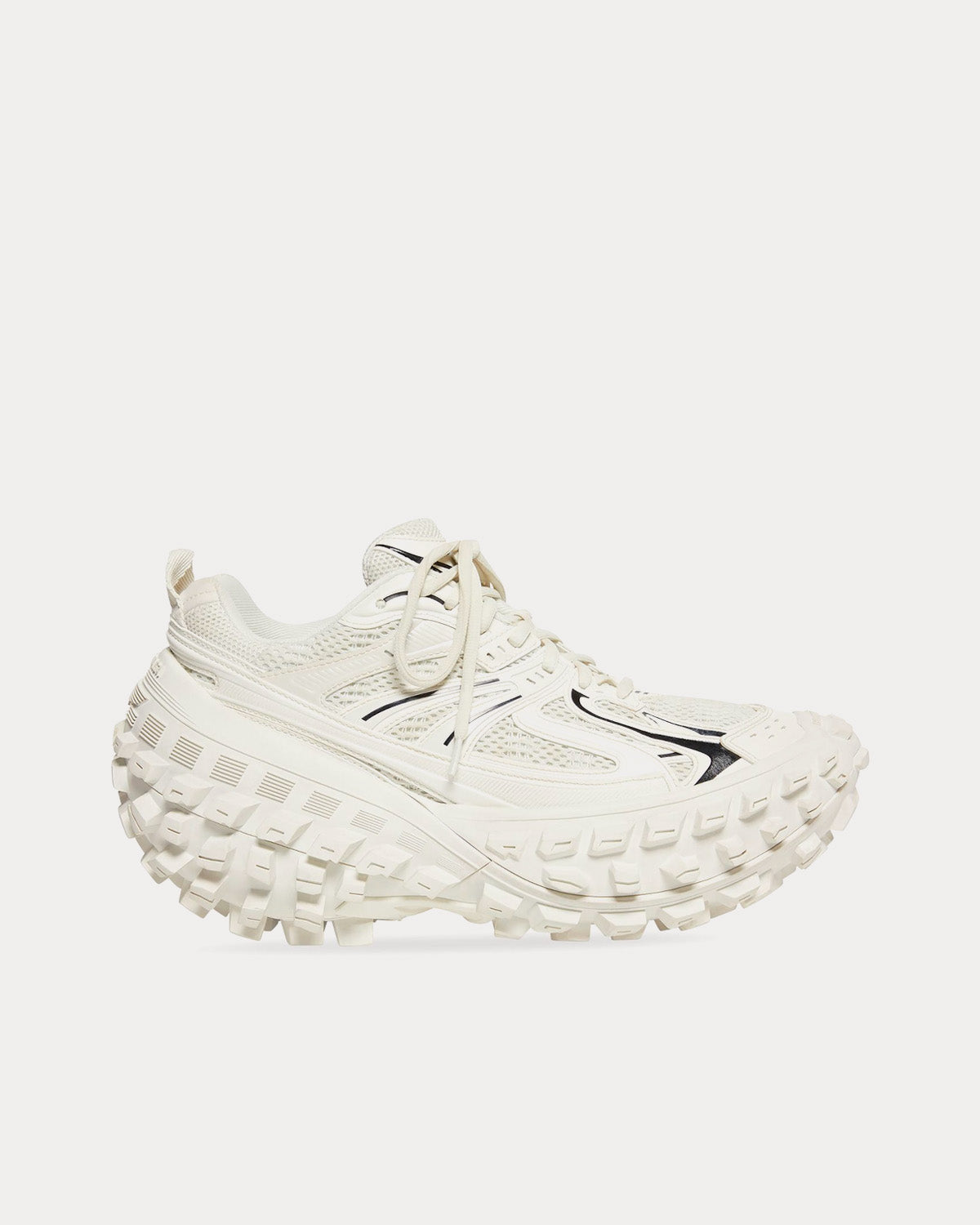 Balenciaga Men's Bouncer Mesh & Nylon White Low Top Sneakers Balenciaga Men's Bouncer Mesh & Nylon White Low Top Sneakers