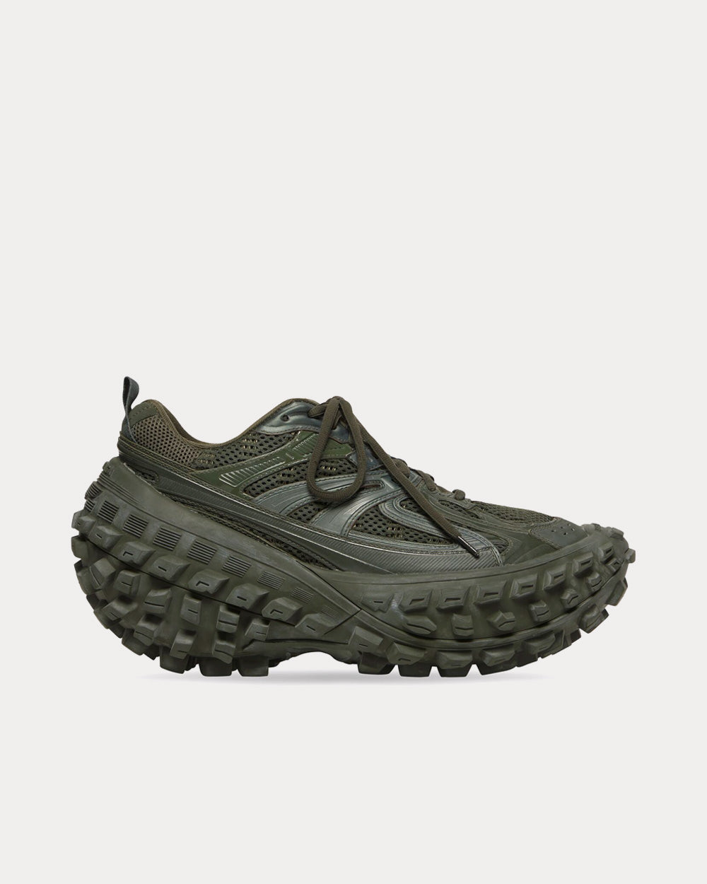 靴 balenciaga bouncer 42 Balenciaga Men's Bouncer Mesh & Nylon Dark Green Low Top Sneakers