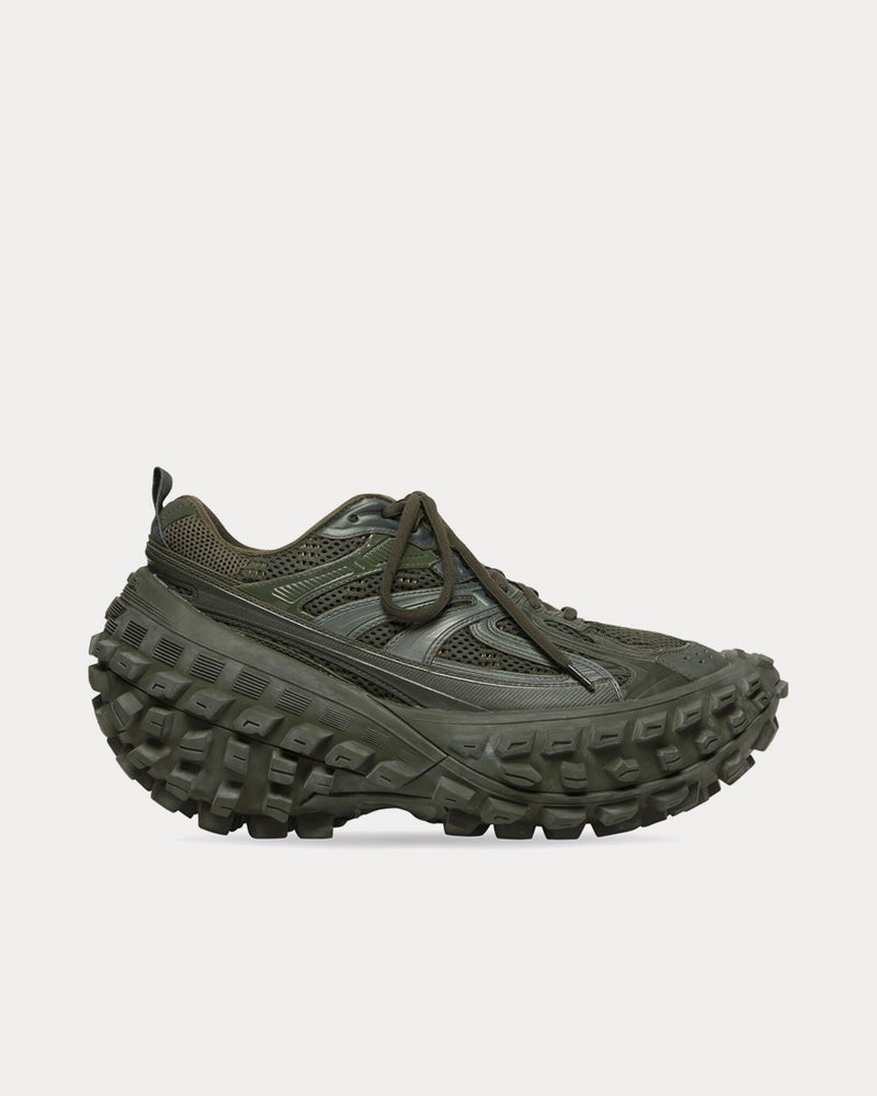 Balenciaga Bouncer Mesh & Nylon Dark Green Low Top Sneakers - 1