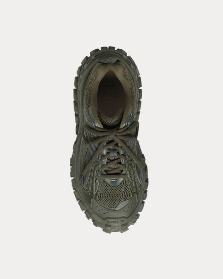 Balenciaga Bouncer Mesh & Nylon Dark Green Low Top Sneakers - 2