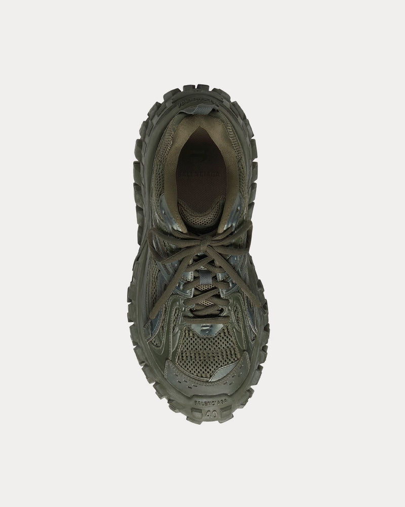 Balenciaga Bouncer Mesh & Nylon Dark Green Low Top Sneakers - 2