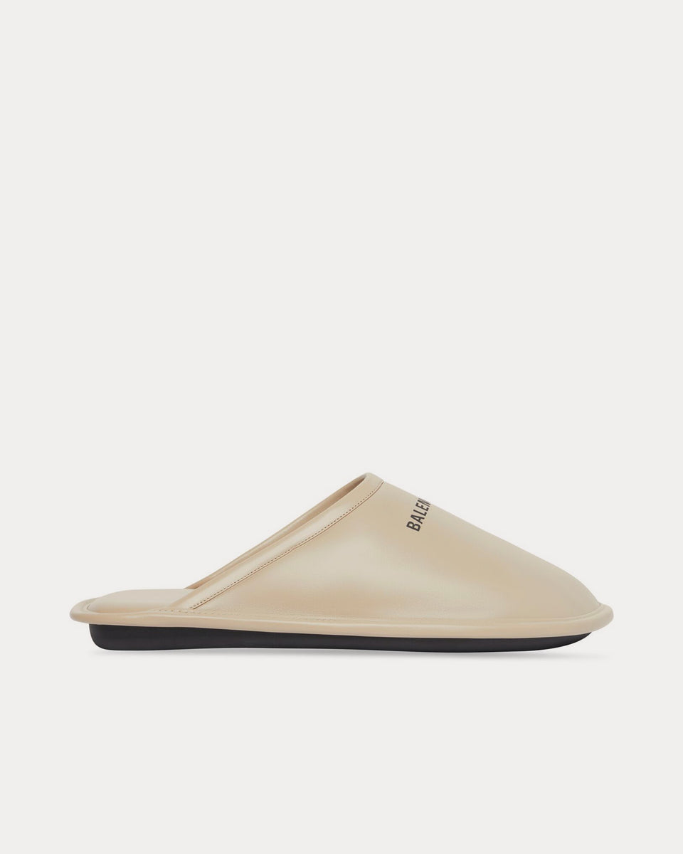 BALENCIAGA 25S FLAT SLIPPERS IN WHITE WOOL