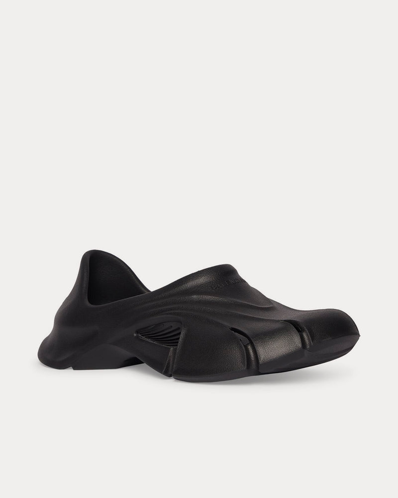 Balenciaga Mold Closed Rubber Black Slip Ons - 3