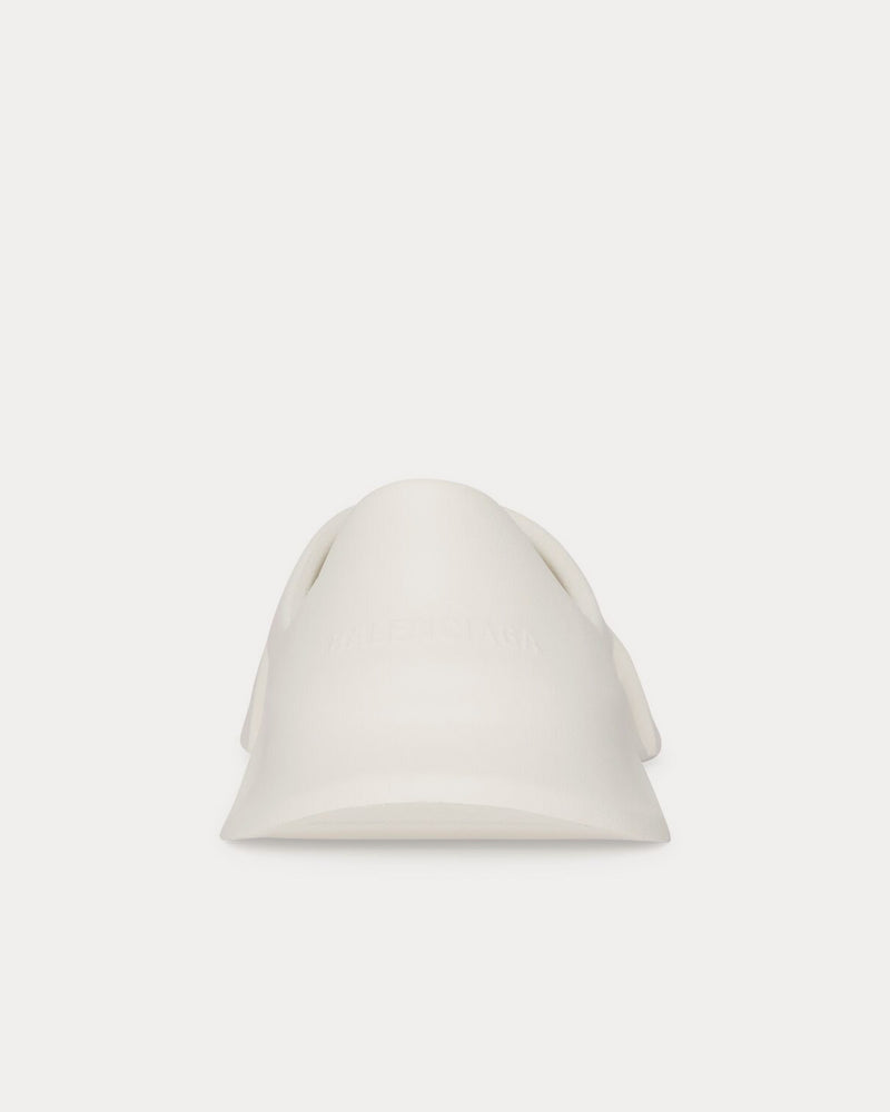 Balenciaga Mold Closed Rubber Off-White Slip Ons - 4