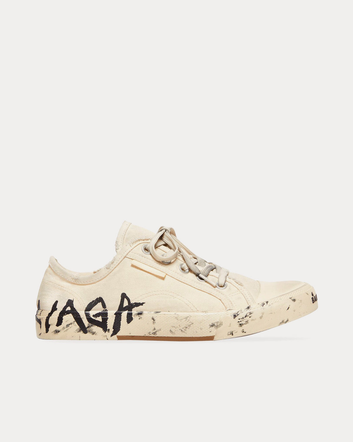 Balenciaga Women's Paris Destroyed Cotton Graffiti White