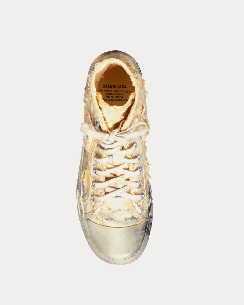 Balenciaga Paris Full Destroyed Cotton & Rubber White High Top Sneakers - 2