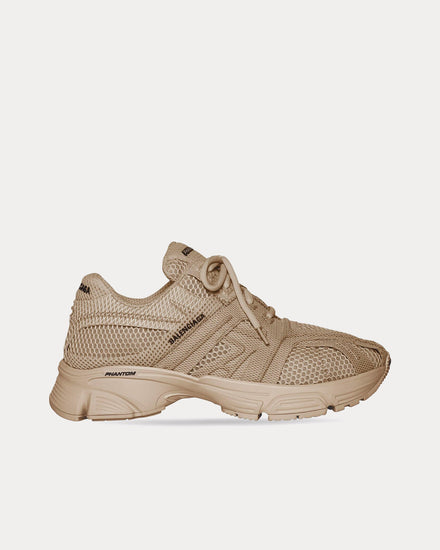 Balenciaga Phantom Fabric & Mesh Monocolor Dark Beige Low Top Sneakers - 1