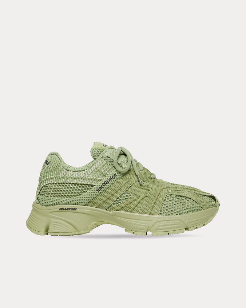 Balenciaga Phantom Fabric & Mesh Monocolor Green Low Top Sneakers - 1