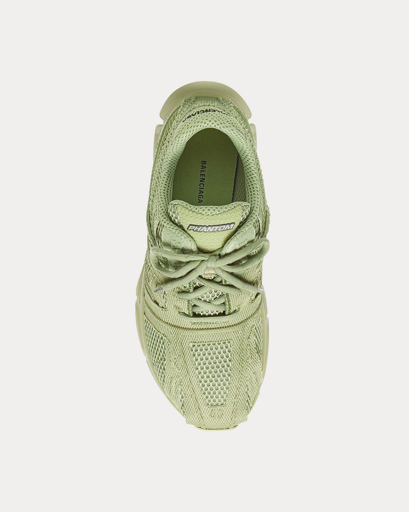 Balenciaga Phantom Fabric & Mesh Monocolor Green Low Top Sneakers - 2