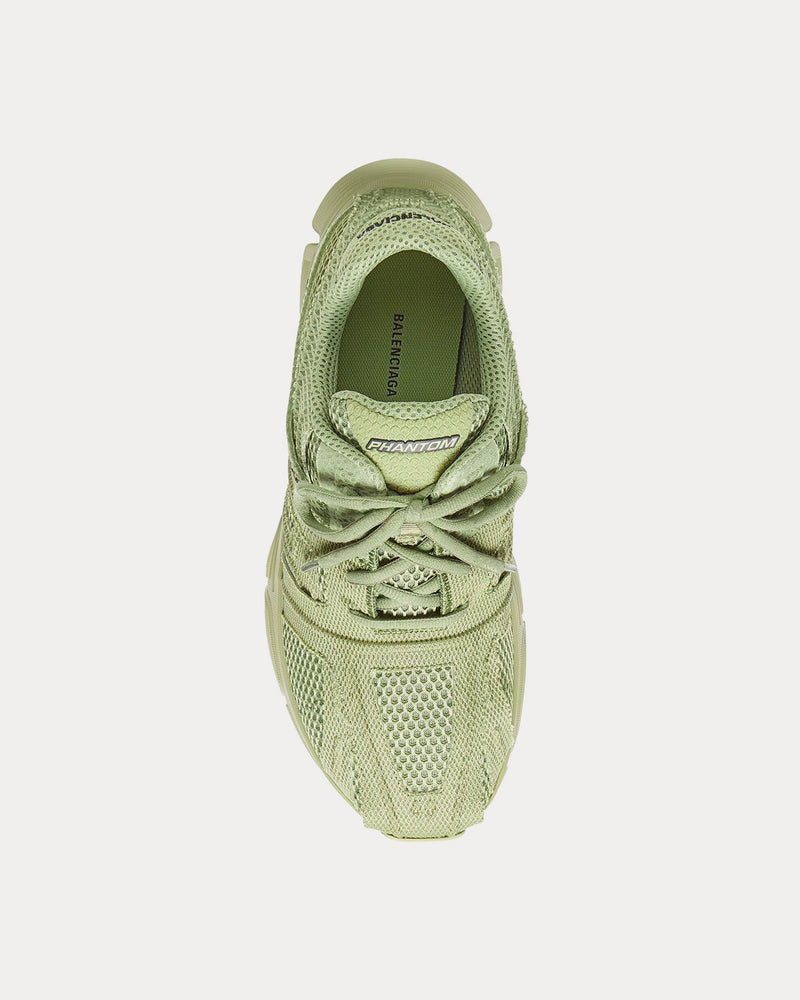 Balenciaga Phantom Fabric & Mesh Monocolor Green Low Top Sneakers - 2