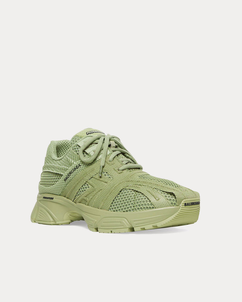 Balenciaga Phantom Fabric & Mesh Monocolor Green Low Top Sneakers - 3