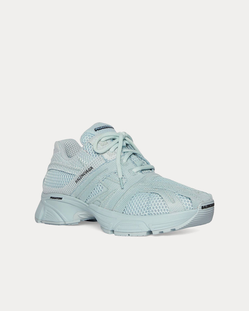 Balenciaga Phantom Bicolor Mesh & Fabric Monocolor Light Blue Low Top Sneakers - 3