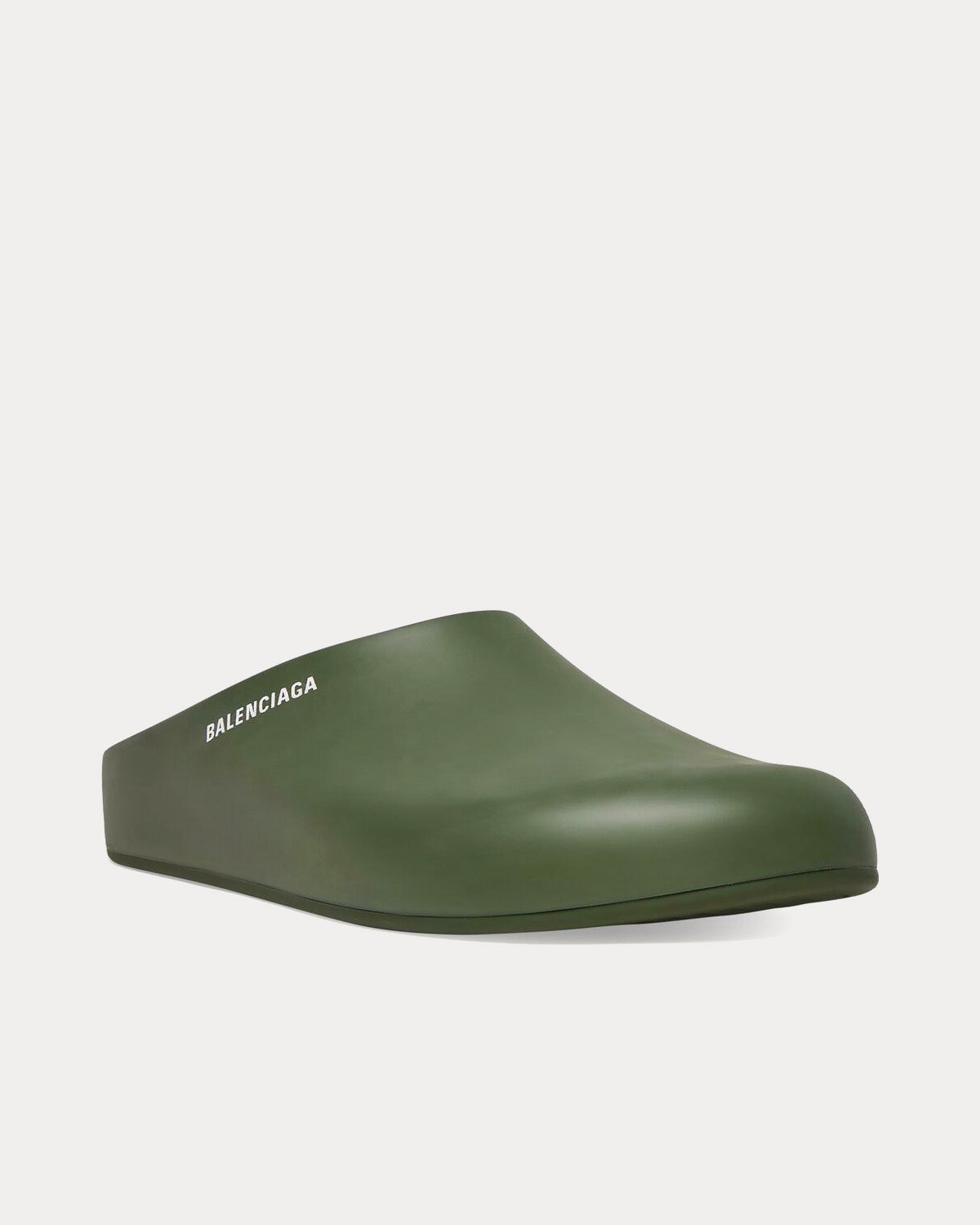 Balenciaga Pools Closed Rubber Dark Green Slides Sneak in Peace