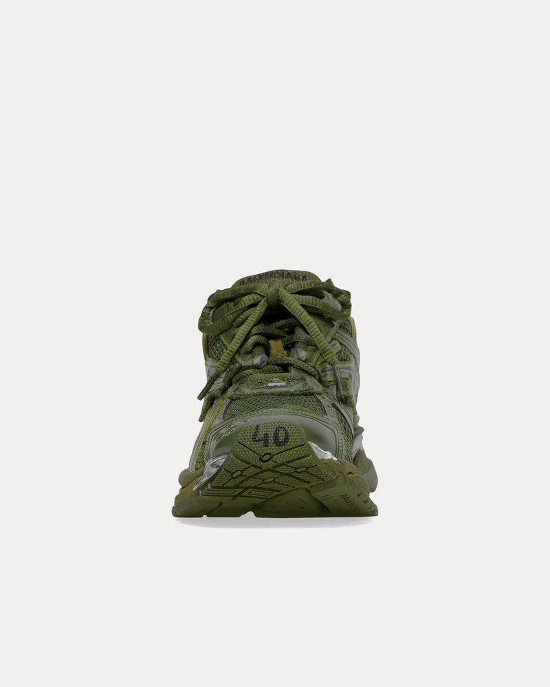 Balenciaga Runner Mesh & Nylon Khaki Low Top Sneakers - 3
