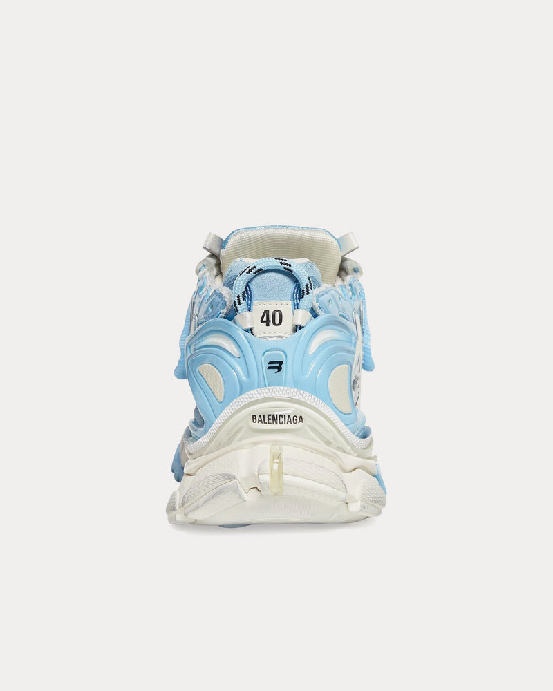 Balenciaga Runner Mesh & Nylon Light Blue / Off-White Low Top Sneakers - 4