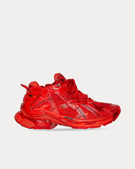 Balenciaga Runner Mesh & Nylon Red Low Top Sneakers - 1