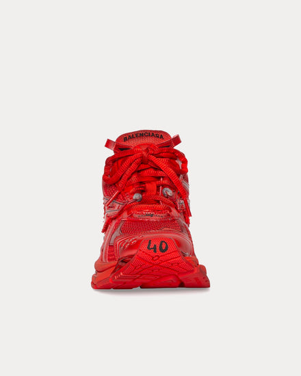 Balenciaga Runner Mesh & Nylon Red Low Top Sneakers - 3