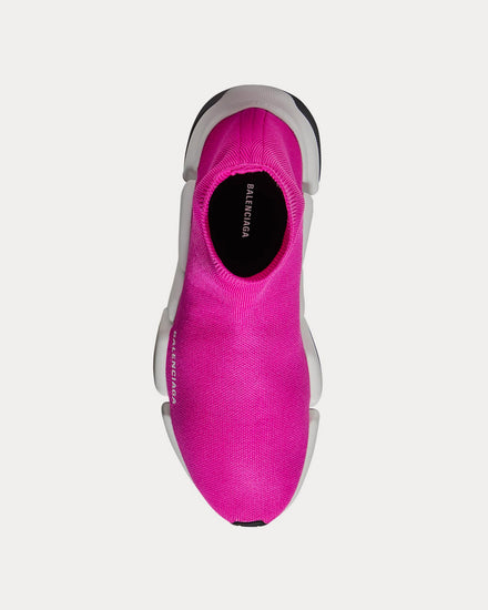 Balenciaga Speed 2.0 Recycled Knit with Biocolor Sole Dark Pink High Top Sneakers - 2