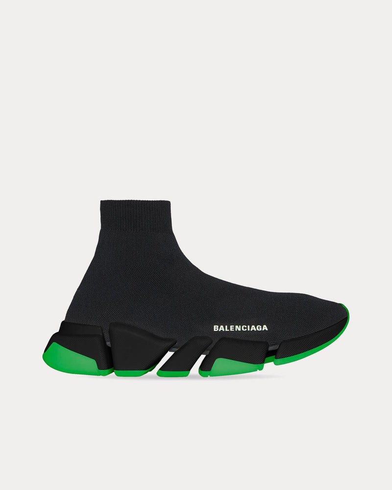 Green Balenciaga Speed Trainer Neon Sock Sneakers Balenciaga Men's