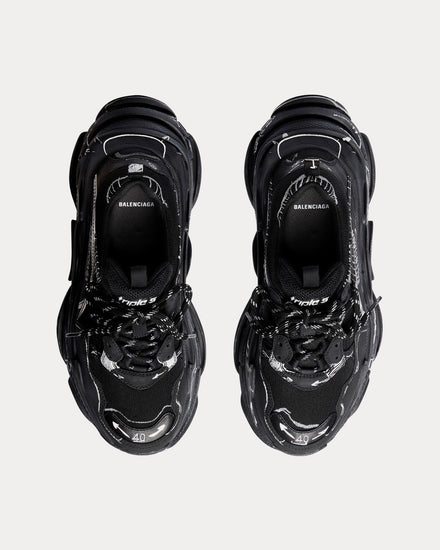 Balenciaga Triple S Sketch Double Foam & Mesh Black / White Low Top Sneakers - 2