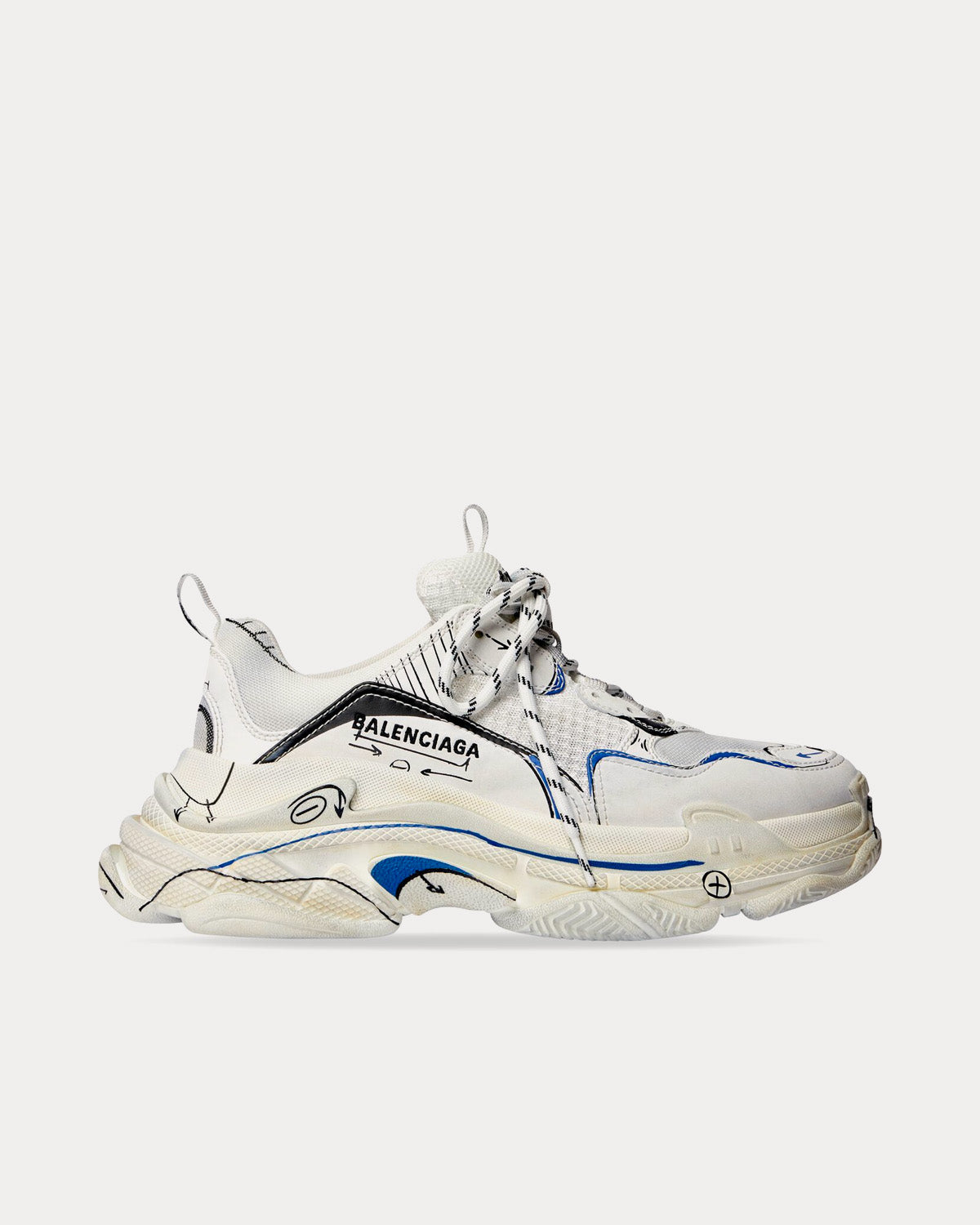 Balenciaga Women's Triple S Sketch Double Foam Mesh White